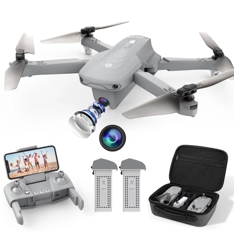 Holy Stone HS175 GPS Drone with Camera for Adults, RC Quadcopter with 2K Camera, Auto Return Home, 2 Batteries, Grey