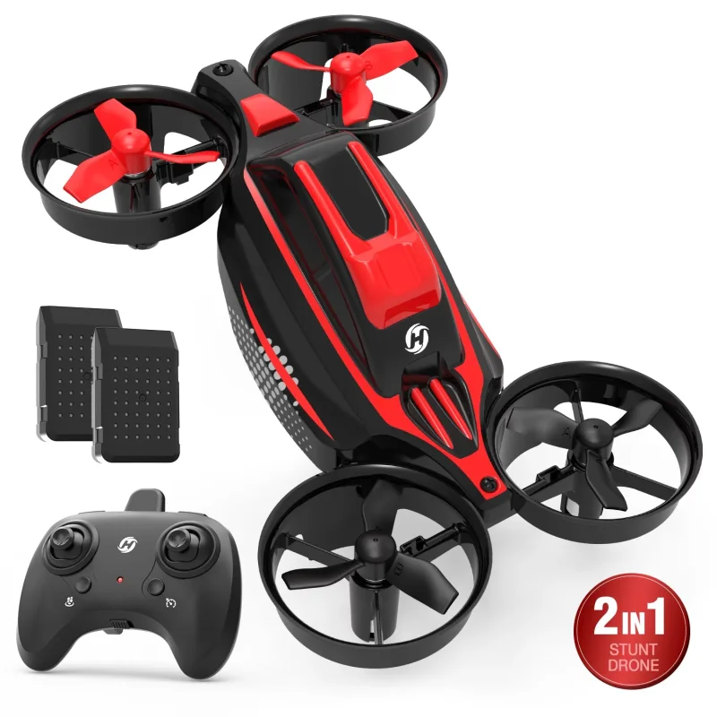 Holy Stone HS210F 2 In 1 RC Drone Flying Car for Kids One Key & Gliding Take Off Toss to Fly 3D Flips 360 Rotation Fly Headless Mode 2 Batteries