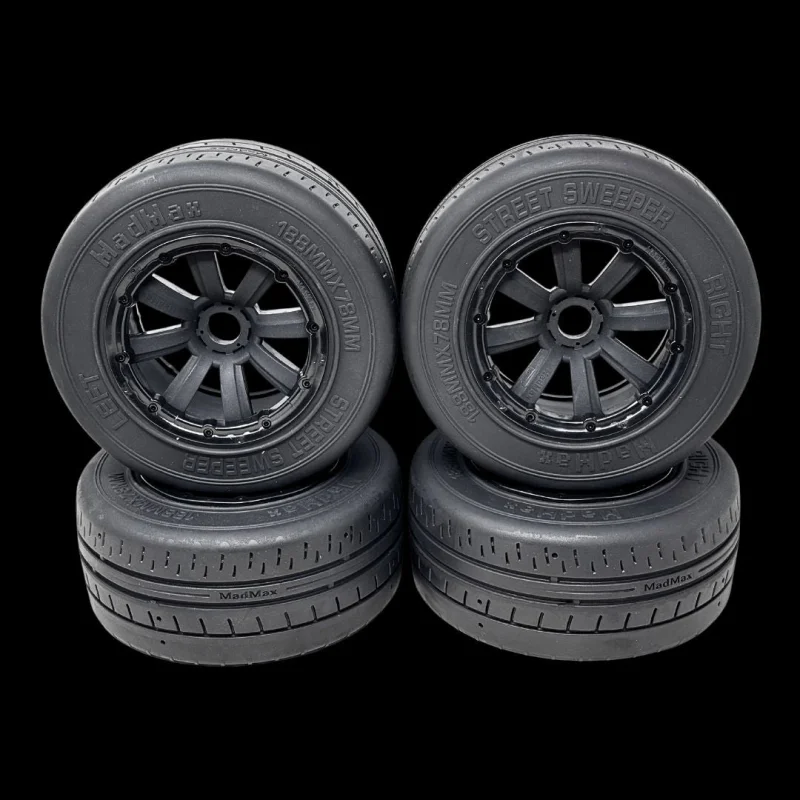 Mad Max 188x78mm Belted Wide Street Sweeper Tyre Wheel Set (4)