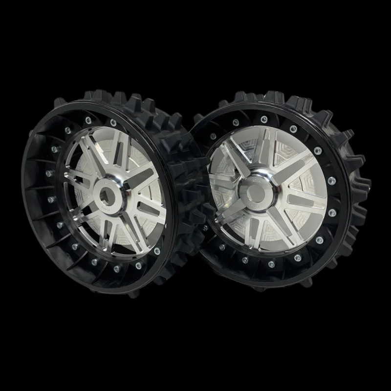 Pair of Genesis Super Spike 3″ with Lightweight Centres for 24mm hex Raw Silver