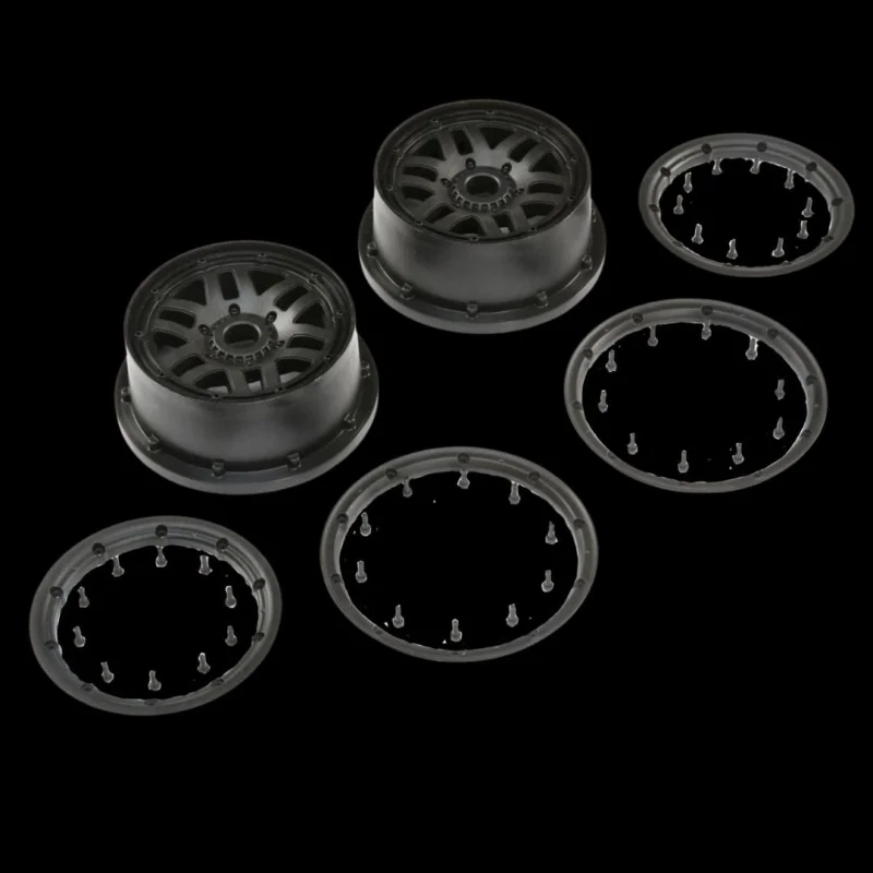 Losi 5ive-T 2.0 Wheel and Beadlock Set – Black [LOS45025]