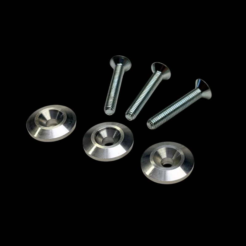 Fonzie Adjustable Losi 5IVE-T Electric 3.0 Motor Spacers Raw Silver