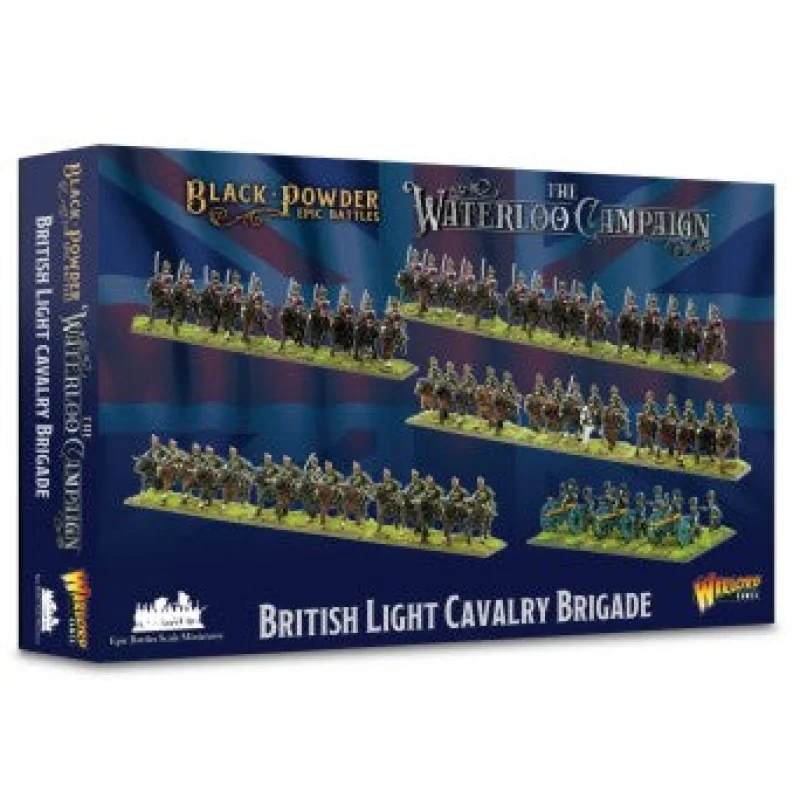 WARLORDS 15mm Black Powder Epic Battles: Waterloo British Light Cavalry Brigade (55 mtd, 3 guns w/12 figs)