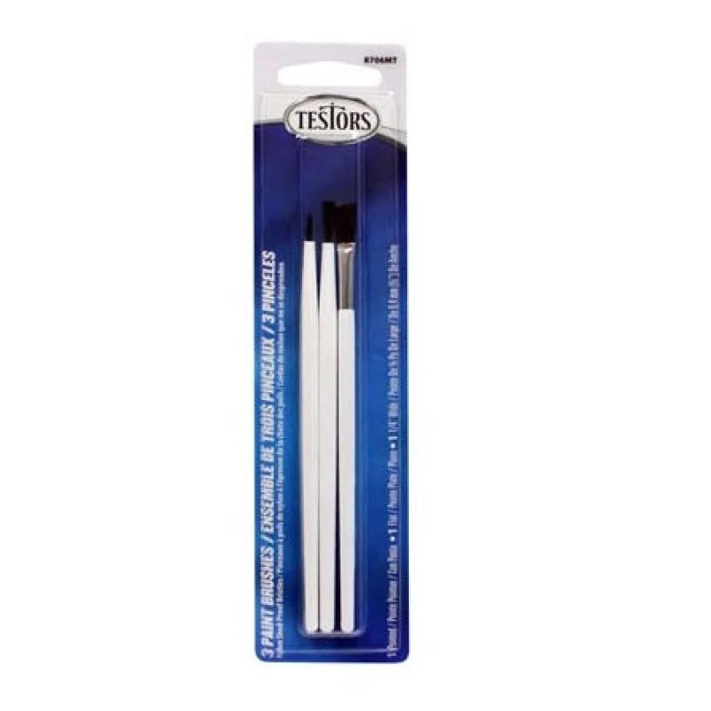 1 Flat, Pointed & 1/4″ Brushes