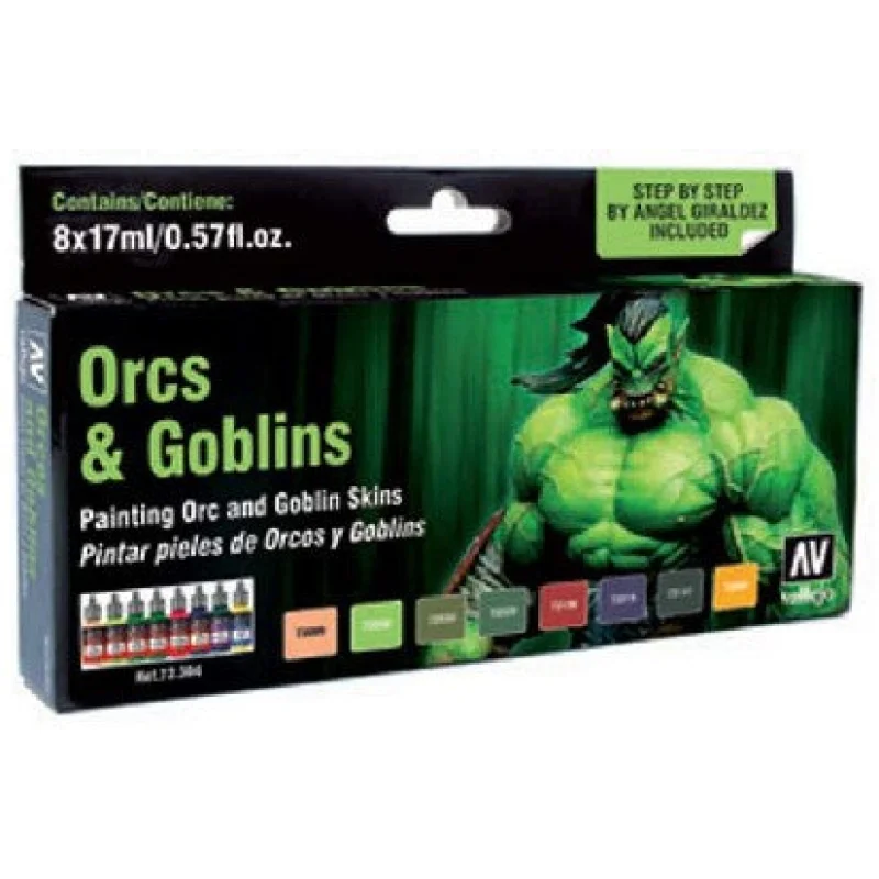 17ml Bottle Fantasy Orcs & Goblins Game Color Paint Set (8 Colors)