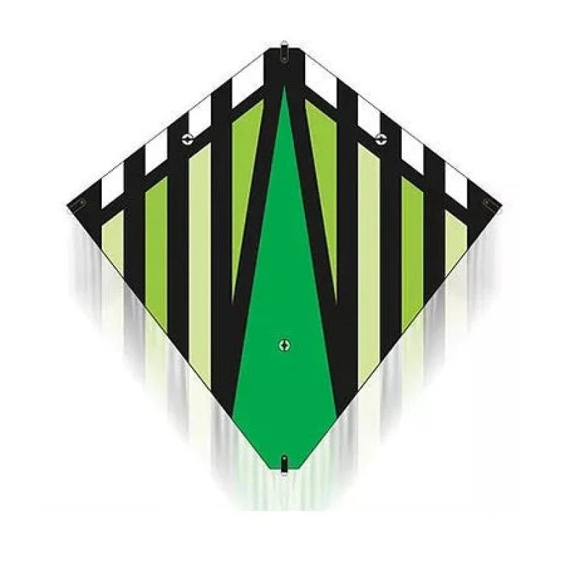 X-Kites 30 Inch Poly Stunt Diamond Kite Green w/ Dual Control Handle & Line