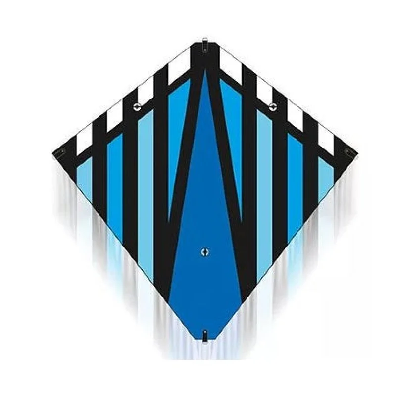 X-Kites 30 Inch Poly Stunt Diamond Kite Blue w/ Dual Control Handle & Line