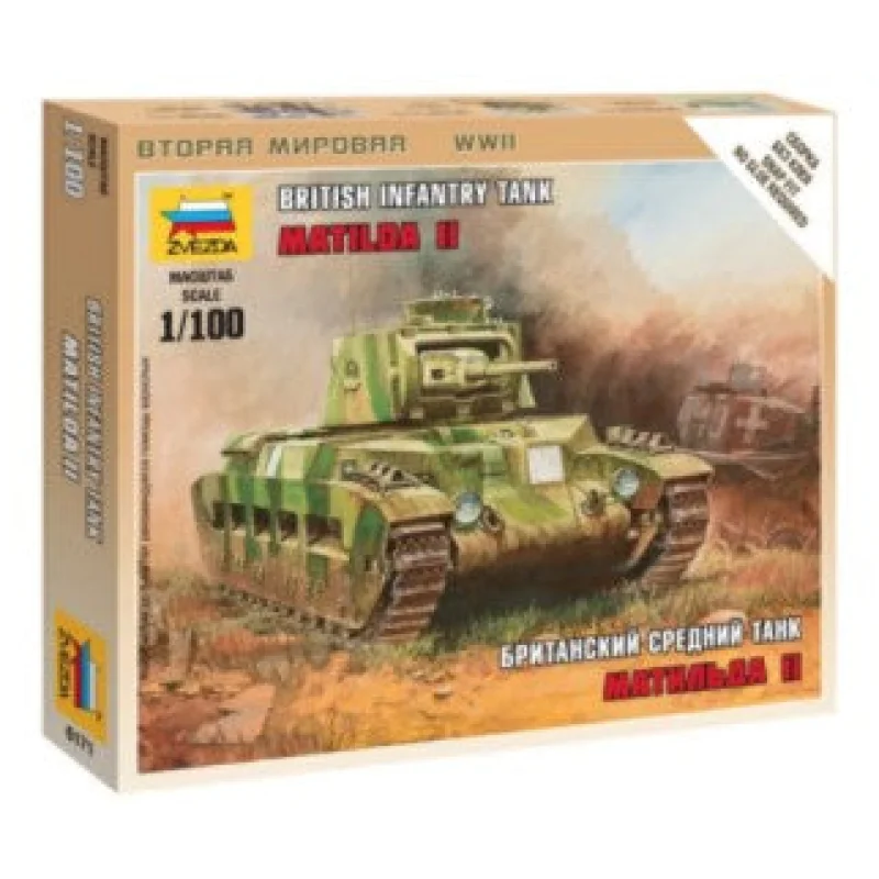 ZVEZDA 1/100 WWII British Matilda II Infantry Tank (Snap)