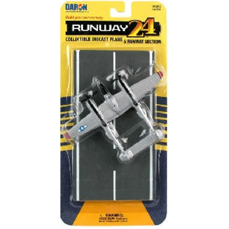 RUNWAY24P38J Lightning USAAF WWII (Silver) Plane