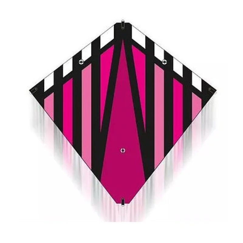 X-Kites 30 Inch Poly Stunt Diamond Kite Magenta w/ Dual Control Handle & Line