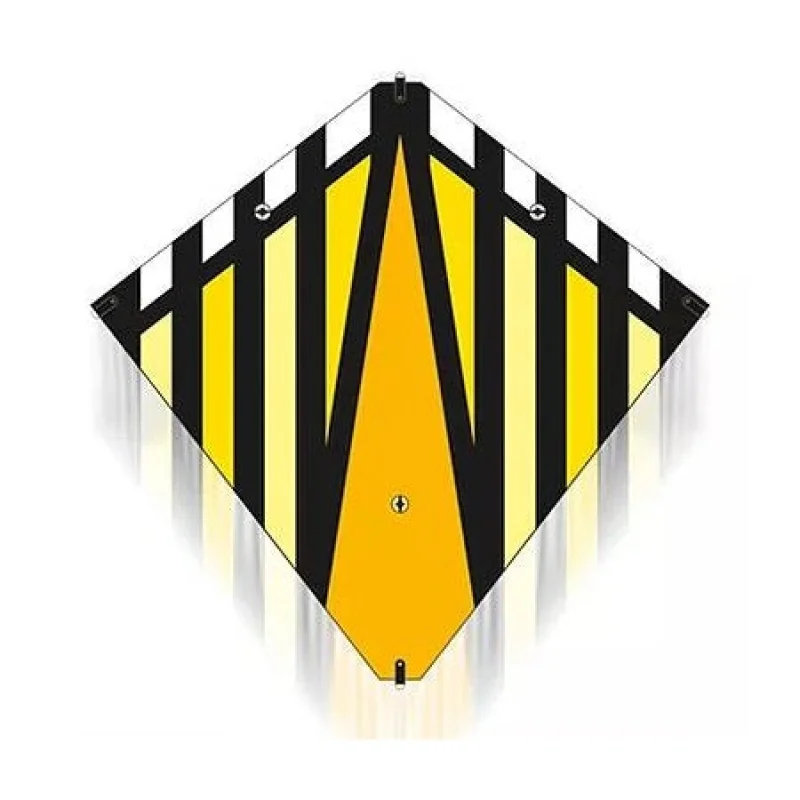 X-Kites 30 Inch Poly Stunt Diamond Kite Yellow w/ Dual Control Handle & Line
