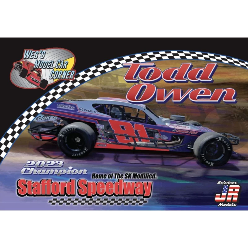 WES’S 1/25 Todd Owen #81 2023 Champion Stafford Speedway Asphalt Modified Race Car